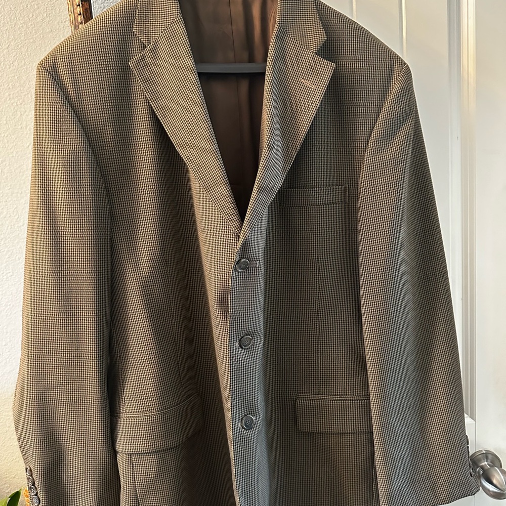 Haggar Men's Blazer in Brown Houndstooth